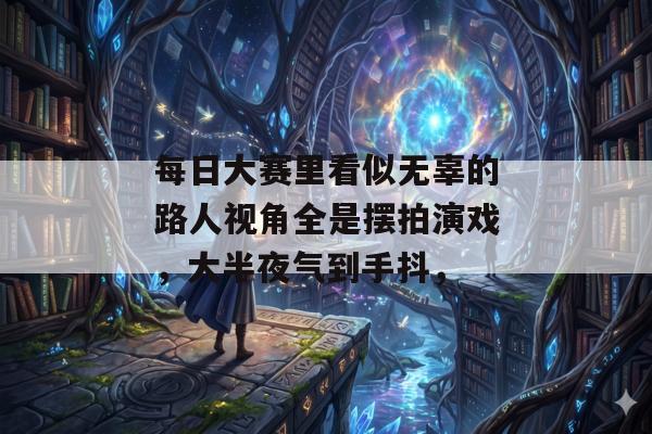 每日大赛里看似无辜的路人视角全是摆拍演戏，大半夜气到手抖，